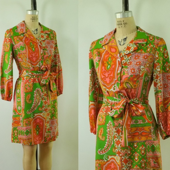 Vintage Dresses & Skirts - vintage mod 1960s dress | vtg retro 1960s dress